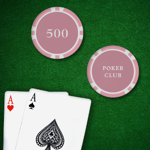 Fichas De Póquer Personalizado Juego de Torneo Valor 500 Pink