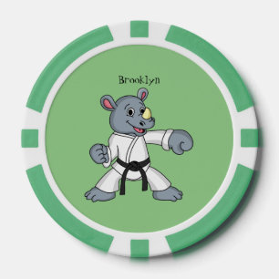 Fichas De Póquer Personalizado lindo rhino kung fu personalizado