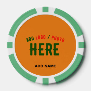 FICHAS DE PÓQUER PERSONALIZADO MODERNO ESTILO NARANJA OSCURO VERIFI