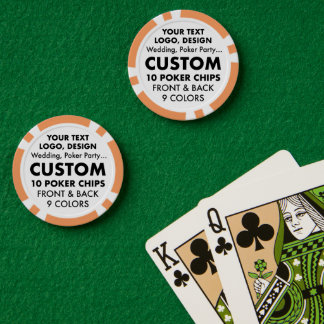 Fichas De Póquer Personalizado NARANJA personalizado Casino Poker C
