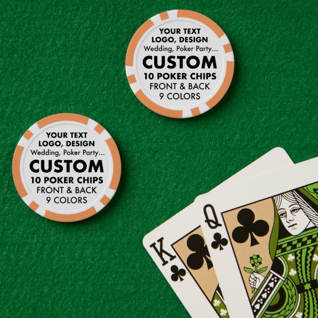 Fichas De Póquer Personalizado NARANJA personalizado Casino Poker C (Mesa de Poker (Doble))