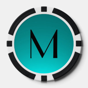 Fichas De Póquer Personalizado negro verde azulado de desvanecimien