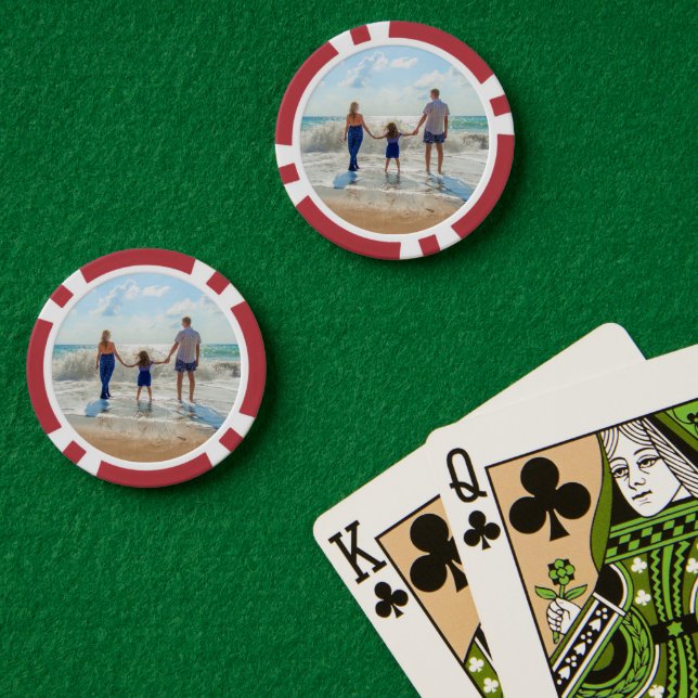 Fichas De Póquer Personalizado Photo Poker Chips con tus fotos (Mesa de Poker (Doble))