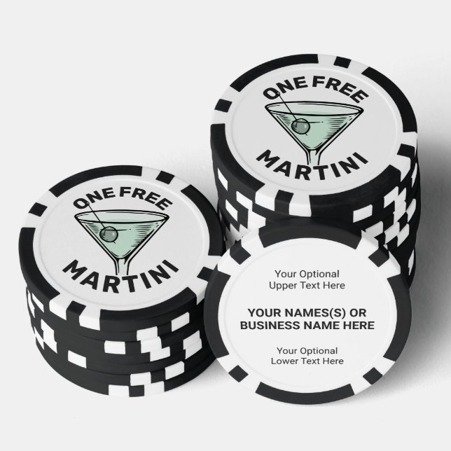 Fichas De Póquer Personalizado Texto libre Martini (Pila)