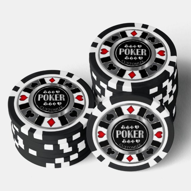 Fichas De Póquer Personalizar Casino Poker Chip - Las Vegas - Rojo (Pila)