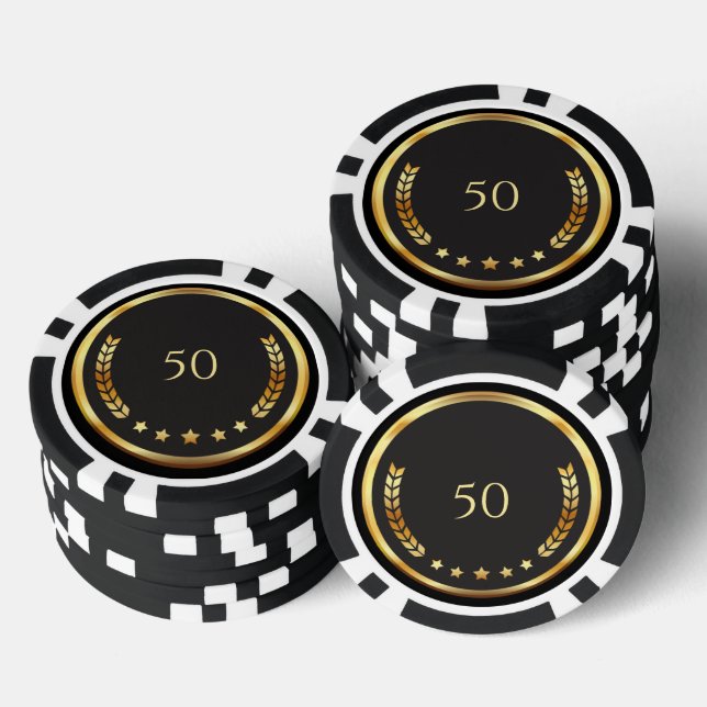 Fichas De Póquer Personalized 50th Birthday Poker Chips (Pila)