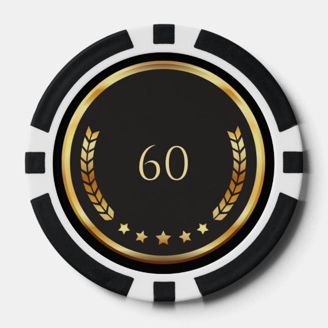 Fichas De Póquer Personalized 60th Birthday Poker Chips (Anverso)