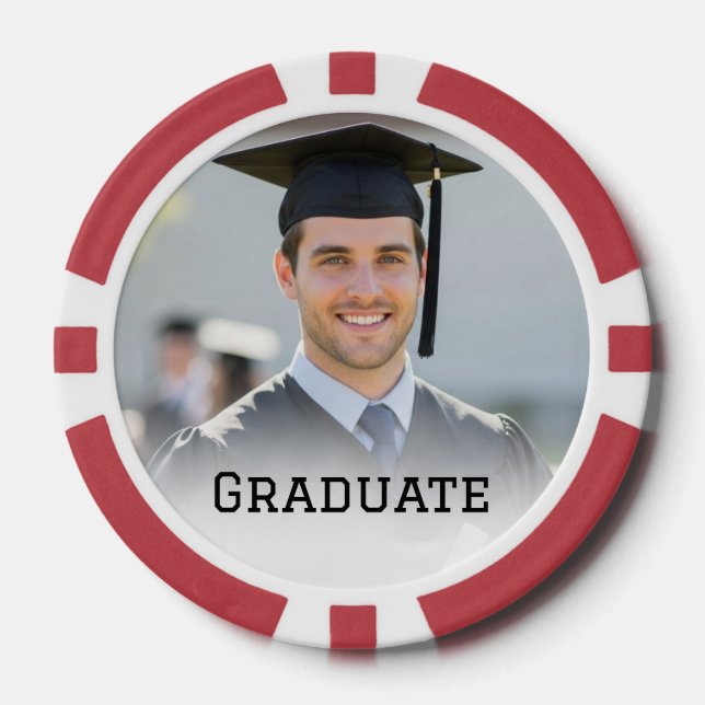 Fichas De Póquer Personalized Graduation Photo Keepsake Memory Gift (Anverso)