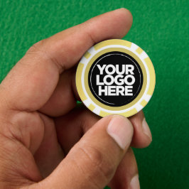 Fichas De Póquer Personalized Logo and Text Cool Yellow