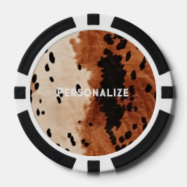Fichas De Póquer Piel de vaca de Cowboy Brown Cream Occidental