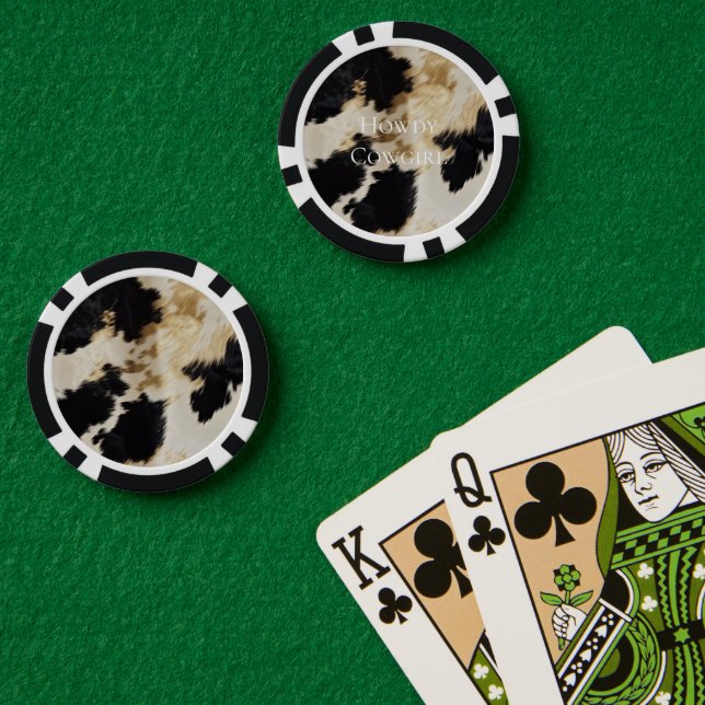 Fichas De Póquer Piel de vaca occidental de Black Cream Gold (Mesa de Poker (Doble))