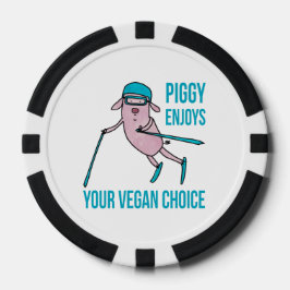 Fichas De Póquer Piggy Enjoys Your Vegan Choice -