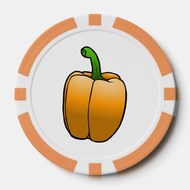 Fichas De Póquer Pimiento Naranja Hermoso (Anverso)