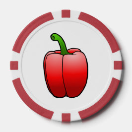 Fichas De Póquer Pimiento rojo grande y hermoso