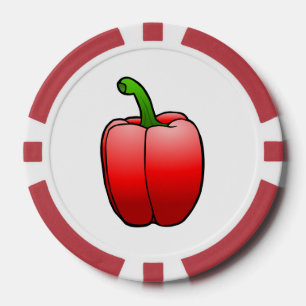 Fichas De Póquer Pimiento rojo grande y hermoso