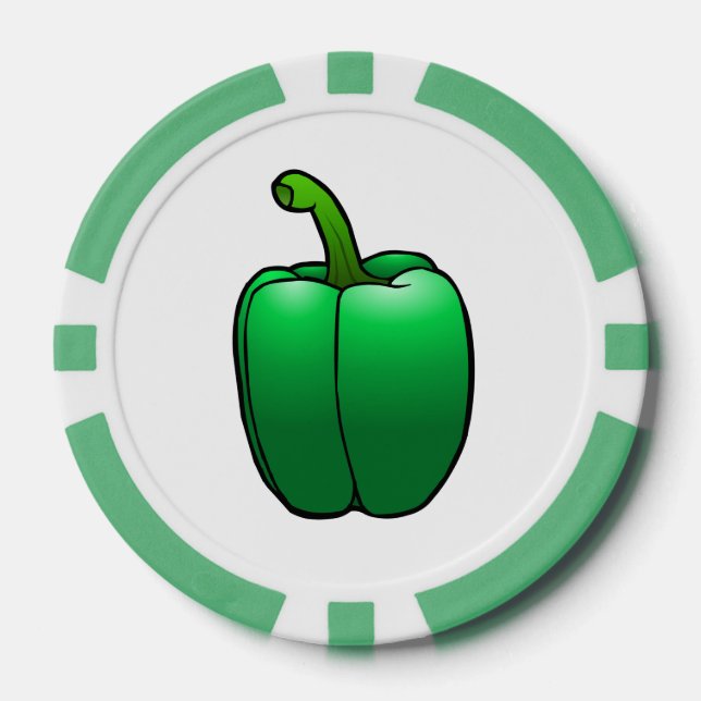 Fichas De Póquer Pimiento verde (Anverso)