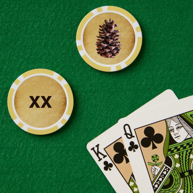 Fichas De Póquer Piña en papel vintage (Mesa de Poker (Doble))