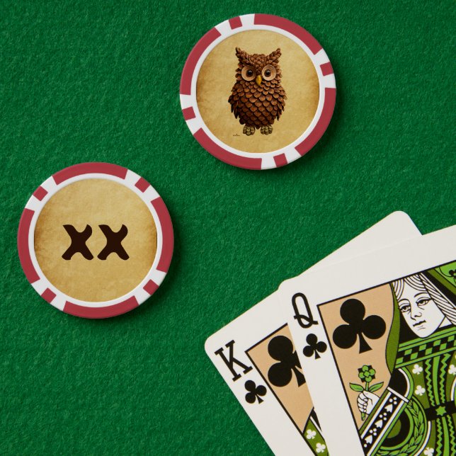 Fichas De Póquer Pine Cone Owl (Mesa de Poker (Doble))