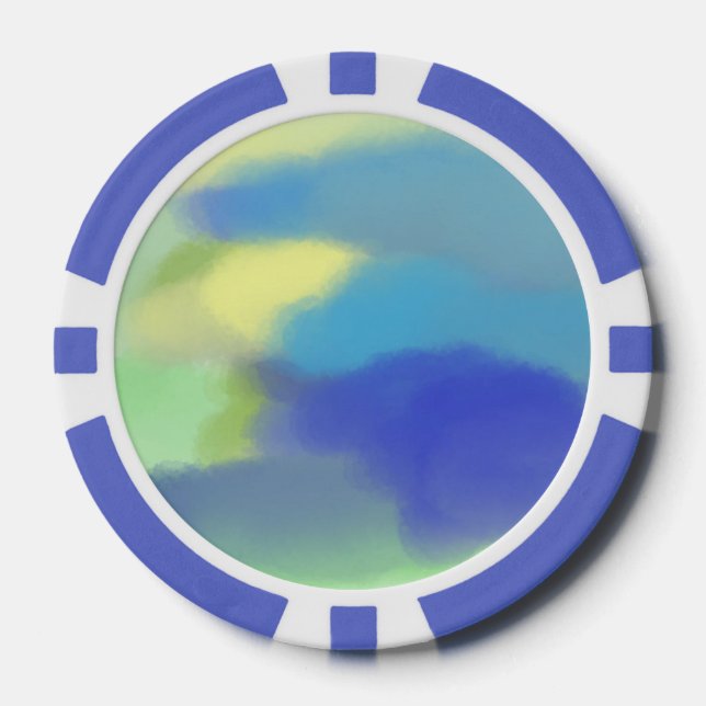 Fichas De Póquer pintura de acuarela abstracta (Anverso)