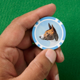 Fichas De Póquer Pintura de Basenji - Arte original muy bonito