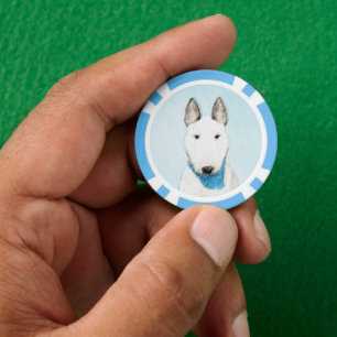 Fichas De Póquer Pintura de Bull Terrier - Arte de Perro Original.