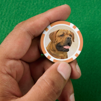 Fichas De Póquer Pintura de Dogue de Burdeos - Arte de perro origin