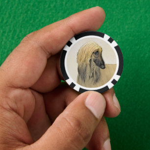 Fichas De Póquer Pintura de perro afgano - Arte de perro original l