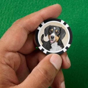 Fichas De Póquer Pintura de Perro de la Montaña Entlebucher Arte Pe
