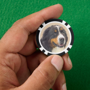 Fichas De Póquer Pintura de perro de montaña 2 de Bernese - Arte de