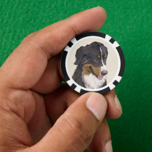 Fichas De Póquer Pintura de perro de montaña de Bernese - Arte de p