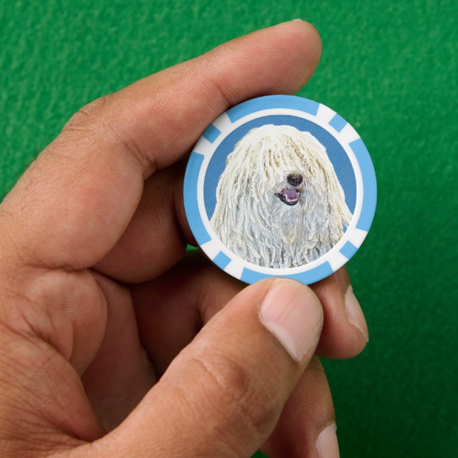 Fichas De Póquer Pintura de puli - Arte de perro original lindo (Mano)