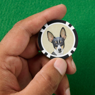 Fichas De Póquer Pintura de Toy Fox Terrier - Arte de Perro Origina
