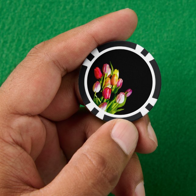 Fichas De Póquer Pintura de tulipán - Arte de flores original (Mano)