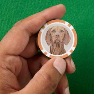 Fichas De Póquer Pintura de Vizsla - Arte Perro Original.