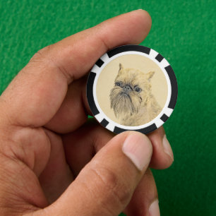 Fichas De Póquer Pintura en Brujas Griffon Rough - Arte Perro Origi
