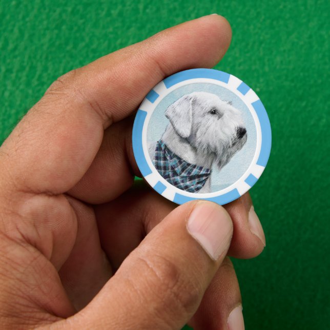 Fichas De Póquer Pintura Sealyham Terrier - Arte Perro Original. (Mano)
