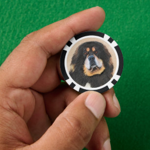 Fichas De Póquer Pintura tibetana de escaramuzas - Arte de perros o