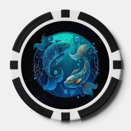 Fichas De Póquer Pisces Zodiac Poker Chips-Astrología Estilo Casino
