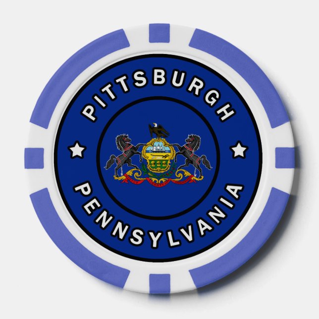 Fichas De Póquer Pittsburgh Pennsylvania (Anverso)