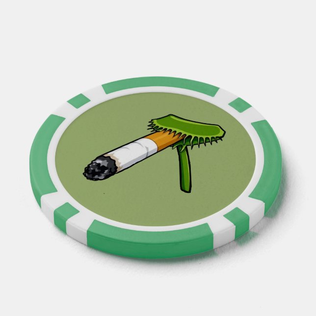 Fichas De Póquer Planta de Venus Flytrap con cigarro (Soltero)