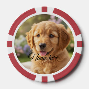 Fichas De Póquer Plantilla de foto de nombre de mascota simple mini