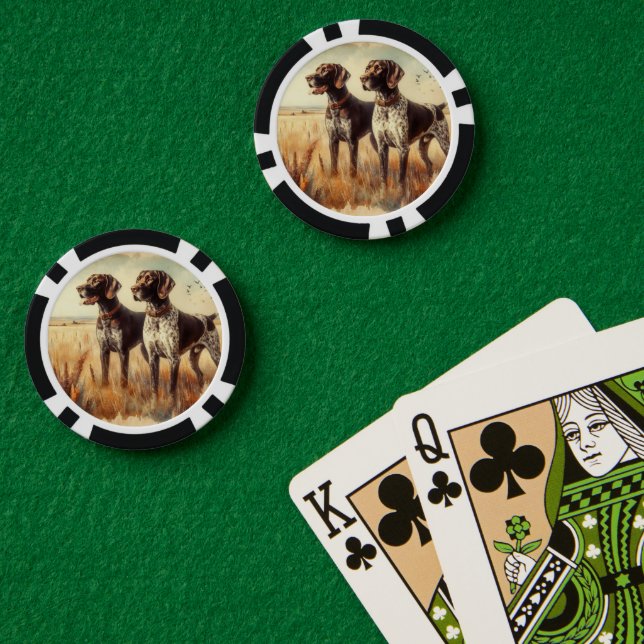 Fichas De Póquer Pointer Alemán de Pelo Corto (Mesa de Poker (Doble))