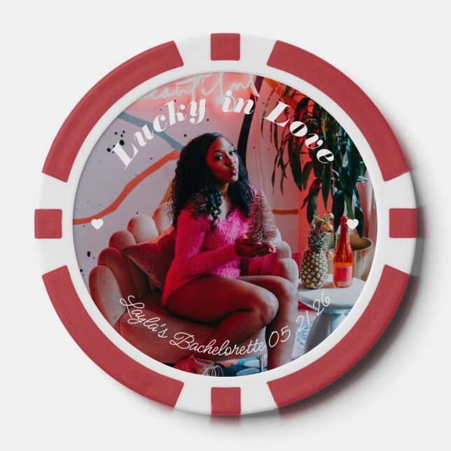 Fichas De Póquer Poker Chip Bachelorette Hen Party Invite Favor (Anverso)
