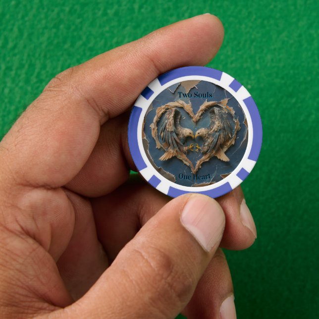 Fichas De Póquer Poker Chip Paper Cut Eagle Two Souls One Heart (Mano)