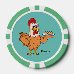 Fichas De Póquer Pollo con huevos en el personalizado de placa