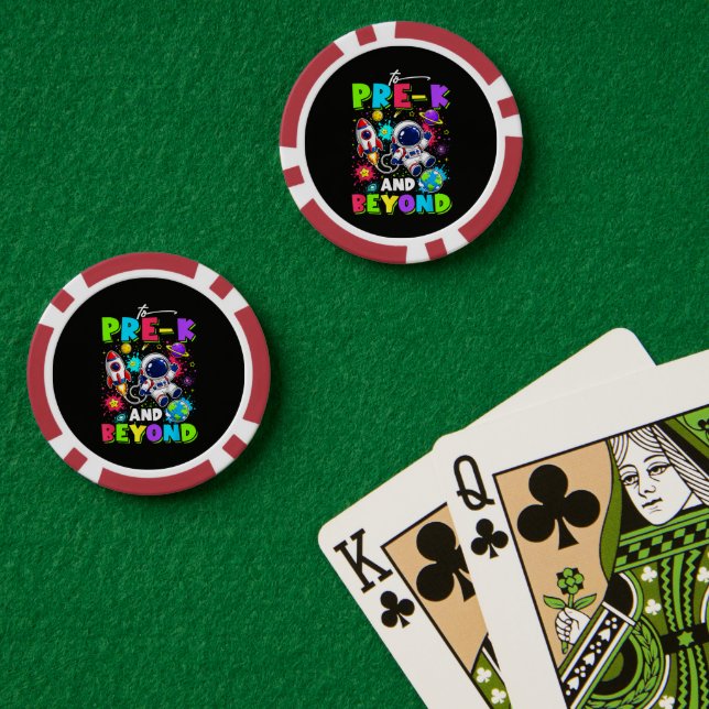 Fichas De Póquer Primer Día de Pre-K Astronauta Espacio Regreso a l (Mesa de Poker (Doble))