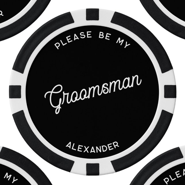Fichas De Póquer Propuesta personalizada de Groomsman (Groomsman proposal personalized poker chips)