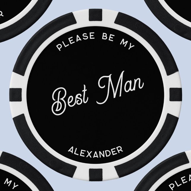 Fichas De Póquer Propuesta personalizada del mejor hombre (Wedding Best Man Groomsman proposal personalized poker chip)