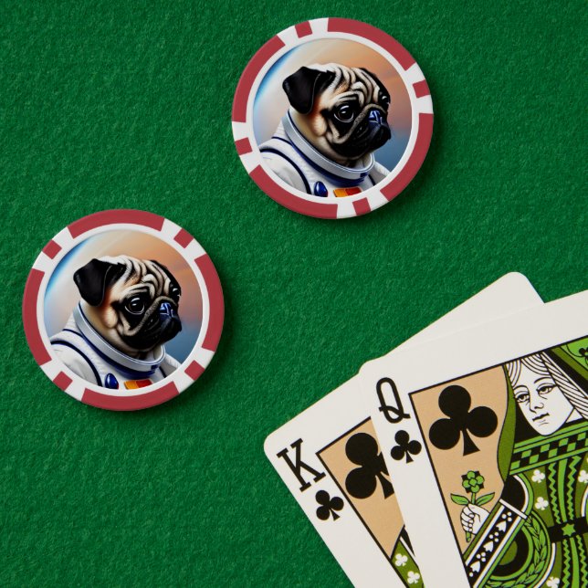 Fichas De Póquer Pug espacial (Mesa de Poker (Doble))