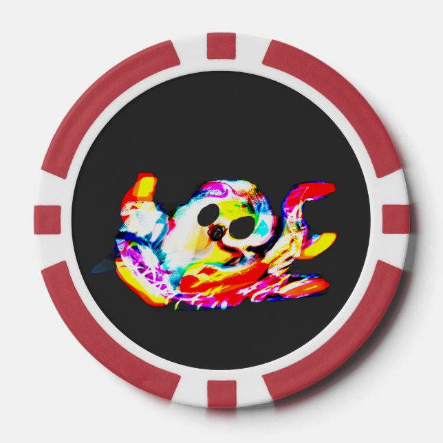 Fichas De Póquer Pulpo luminoso verano (Anverso)